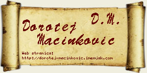 Dorotej Mačinković vizit kartica